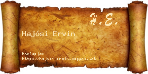 Hajósi Ervin névjegykártya